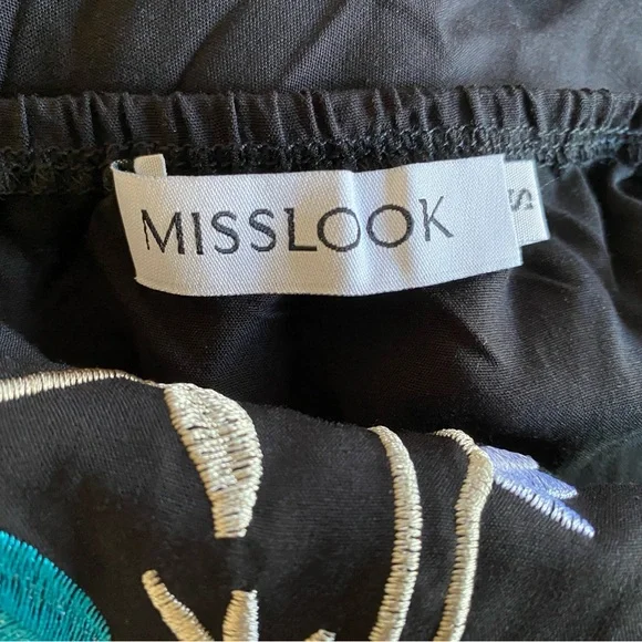 Embroidered Boho Black Maxi Dress Spaghetti Straps - Picture 5 of 9